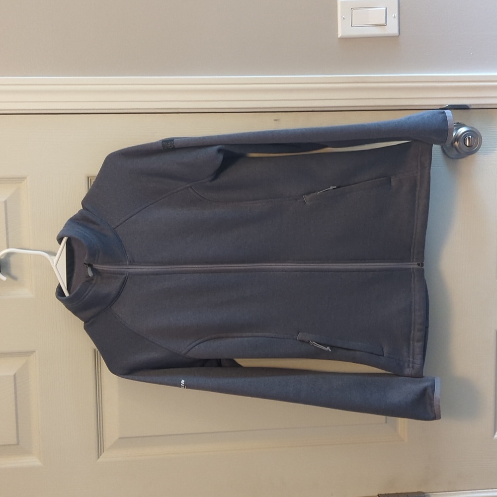 The North Face, Women's, Full zip, Gray soft shell jacket.